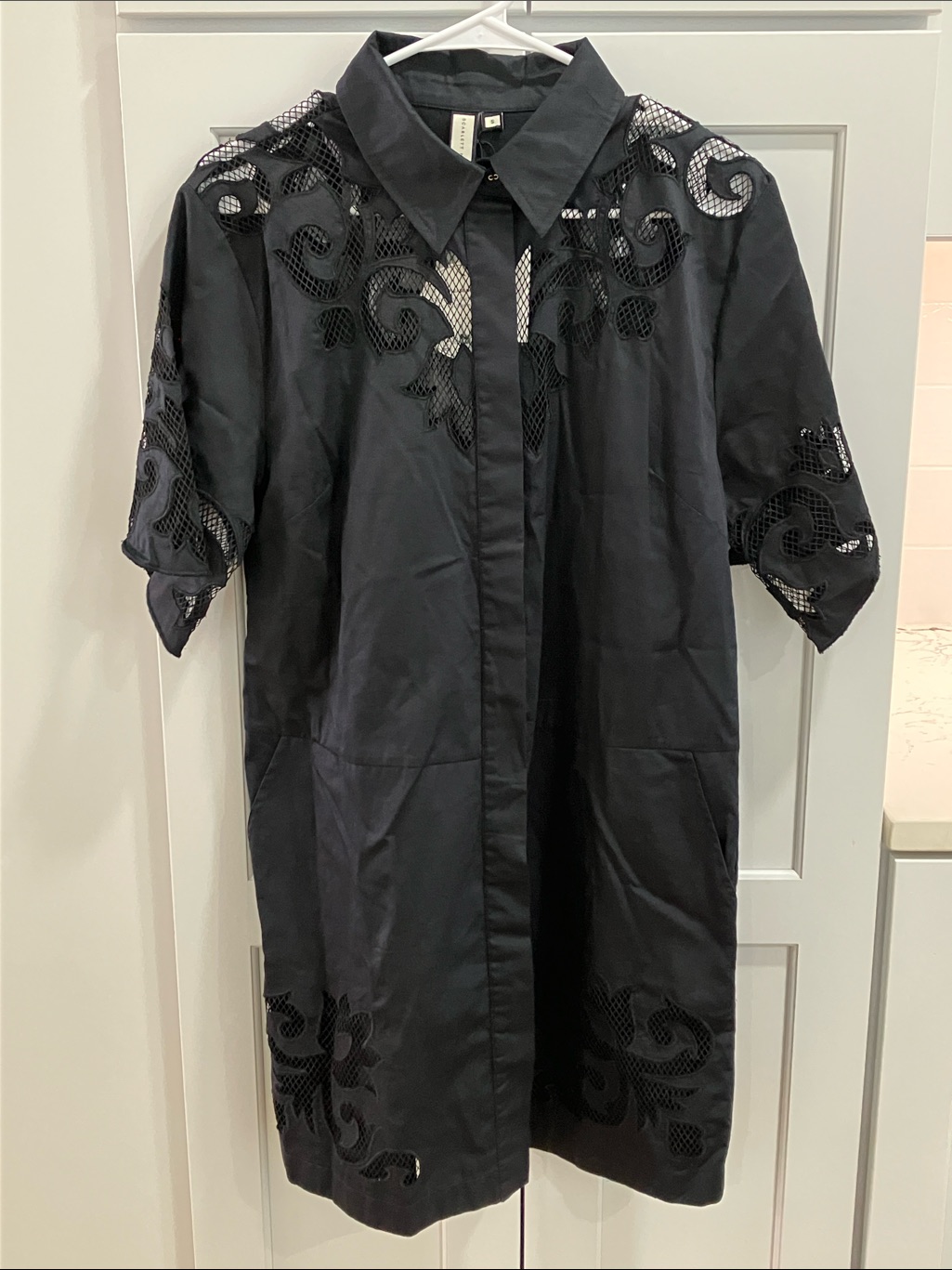 Nwt Scarlett Poppies Women's 100% Cotton Da Vinci Some Dress In Onyx Solid